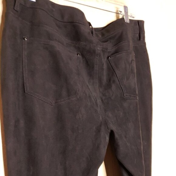 Chico's Womens Black Suede Feel Slim Pants Large - Picture 6 of 10